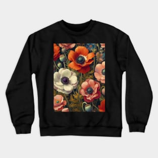 anemone and poppy flower pattern 8 Crewneck Sweatshirt